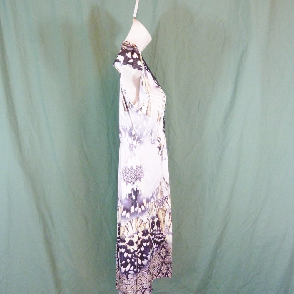 Apt 9 Dress Sz Small Geometric V Neck Beaded Midi - Picture 6 of 12